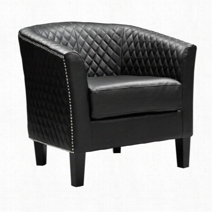 Pri  Faux Leather Accent Chair In Black