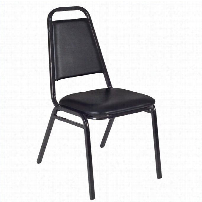 Regency Padded Restaurant Stackr Stacking Chair I Black (set Of 4)