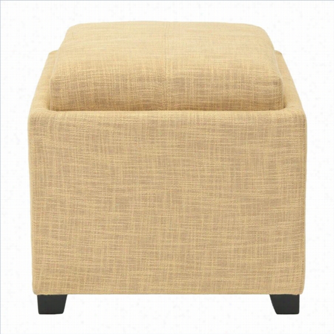 Safavieh Carter Polyester Viscose Tray  Ottoman In Gold