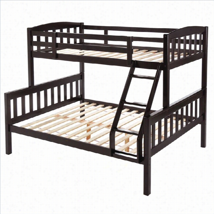 Sonax Corliving Ashland Twin Over Fhll Bunk Bed In Dark Cappuccino