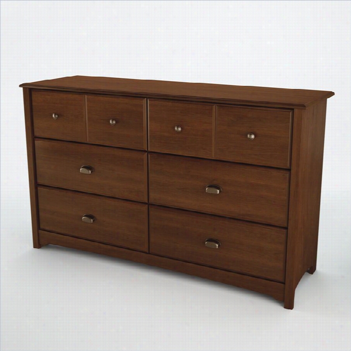 South Shore Nathan Kids Double Dresser In Sumptuous Cherry Finish