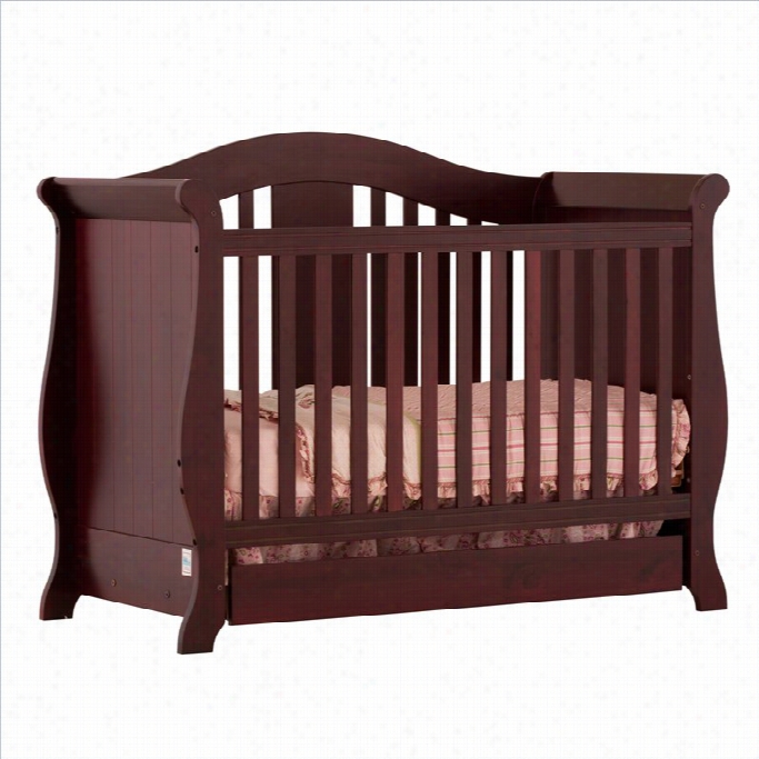 Stork Craft Viittoria 3-in-1 Fixeed Side Convertible Crib In Cherry