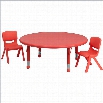 Flash Furniture 3 Piece Round Adjustable Table Set in Red-33
