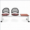 OFM Beam Seating with 2 Seats and Table in Browneygirl and Cherry