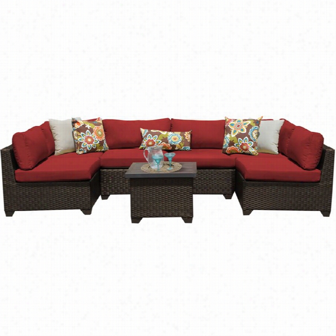 Tkc Belle 7 Piece Outdoor Wicker Sofa Set In Terracotta