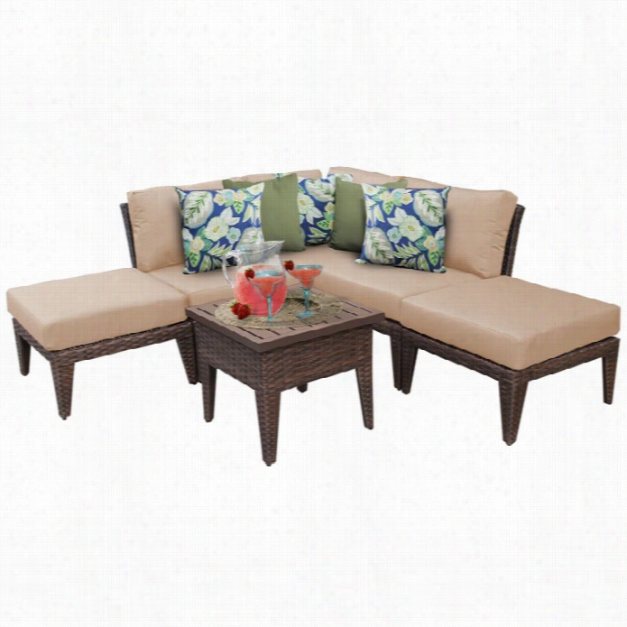 Tkc Manhattan 6 Piece Outfoor Twig Sofa Set In Wheat