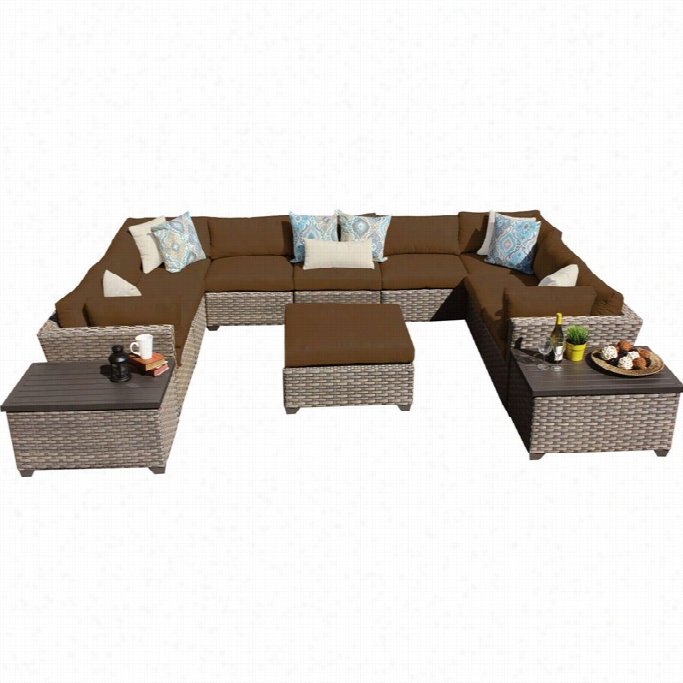 Tkc Monterey 12 Piece Outdoor W Icker Sofa Set In Cocoa