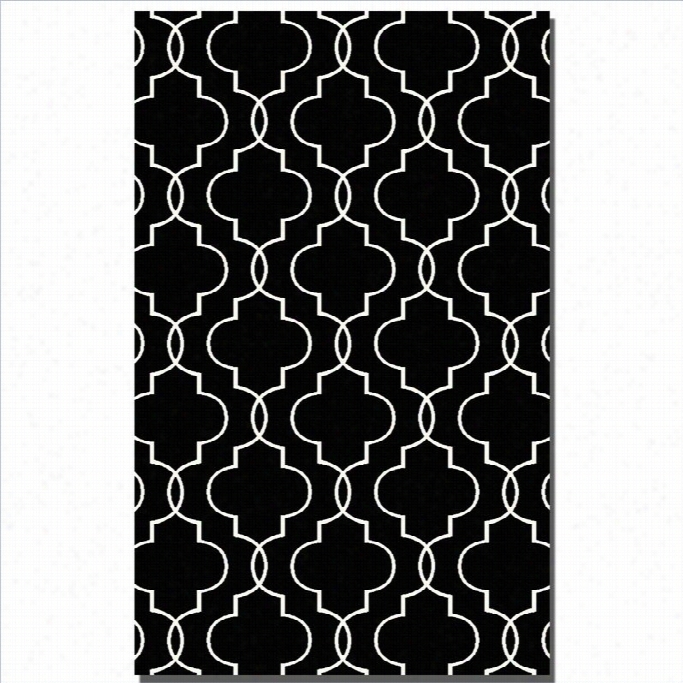 Uttermosg Devonshire Wool Rug In Black And Off White- 9ft X 12 Ft