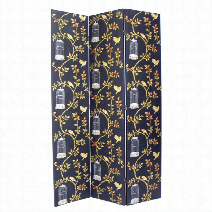 Wayborn Hand Painted Birdcase Room Divider