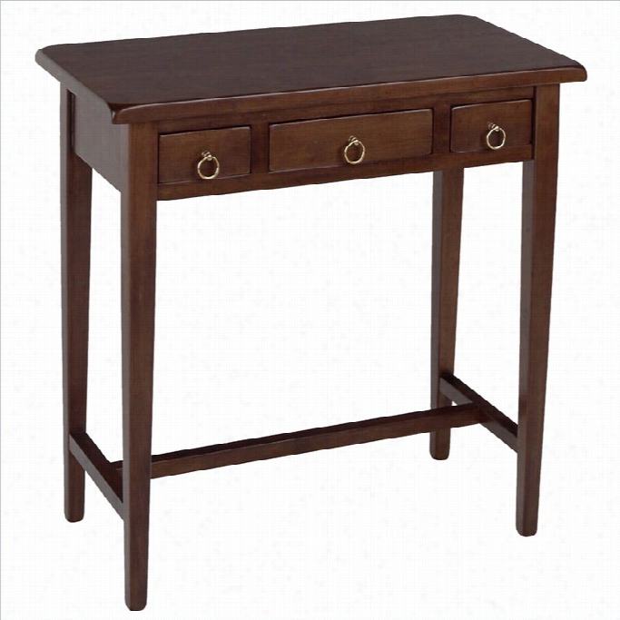 Winsome Regalia 3 Drawer Hall Table In Aantique Walnut - Solid Wood