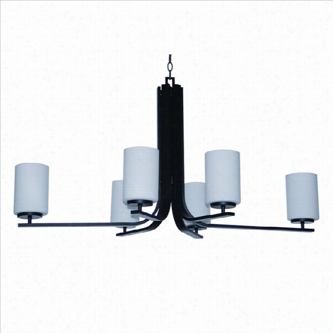 Yosemite Home Decor Panorama Trail 6 Light Chandelier In Ebony Bronze With Dove White Glass