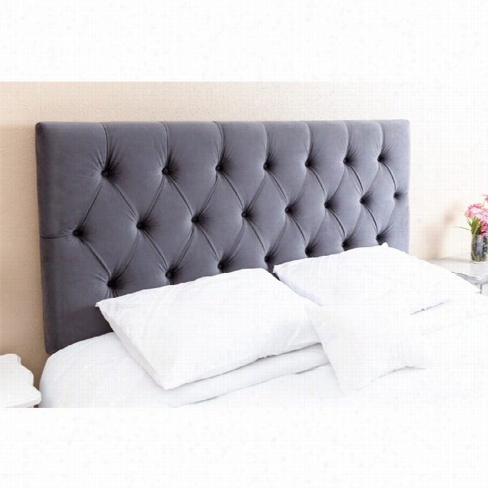 Abbyson Living Dakota Queen Full Tufted Headboard In Charcoal