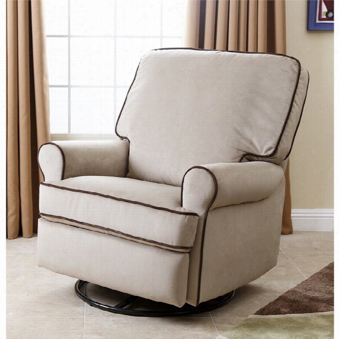 Abbysonn Liing Marcus Fabric Swivel Glider Reclin Er Chair In Sand