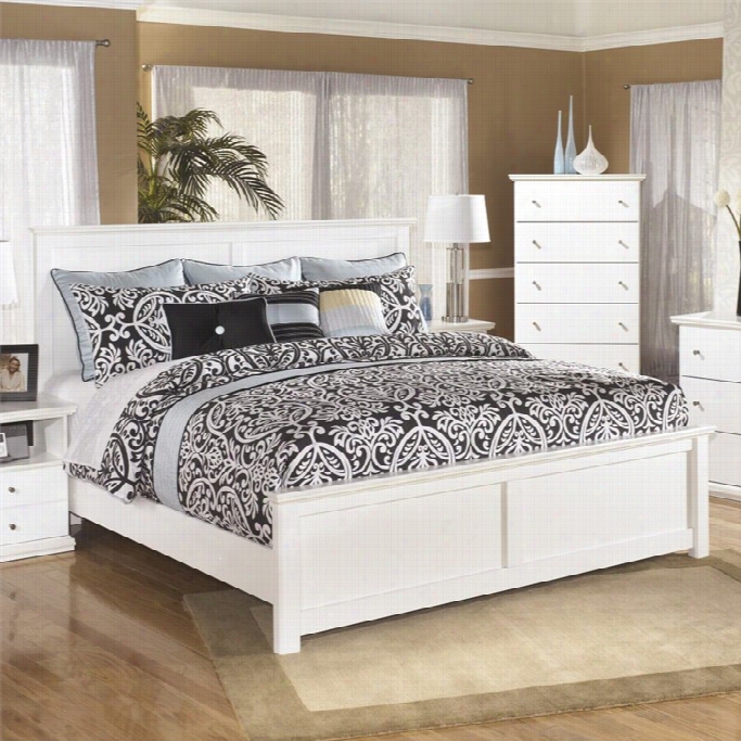 Ashley Bostwick Shoals Wood King Panel Bed In White
