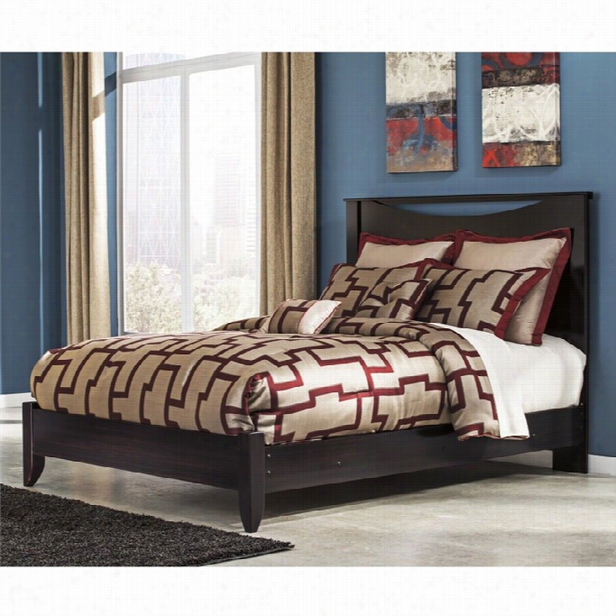 Ashley Zanbury Wood Queen Panel Bed In Merlot