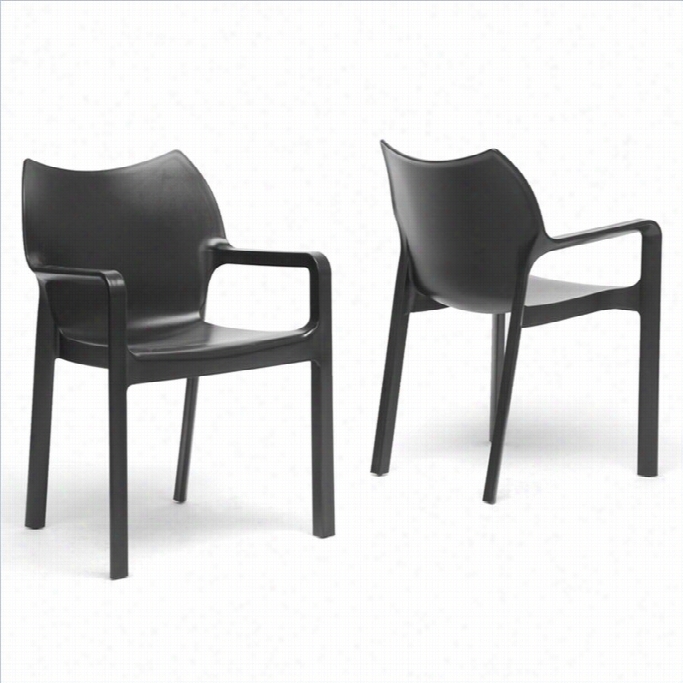 Baxton Studio Limerick Dining Chair In Black  (set Of 2)