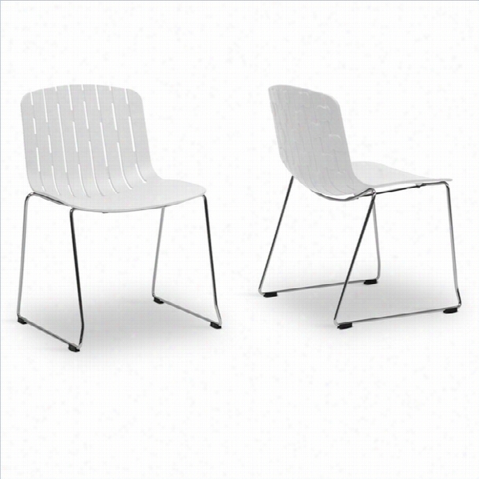 Baxton Studio Ximena Dining Chair In White (set Of 2)