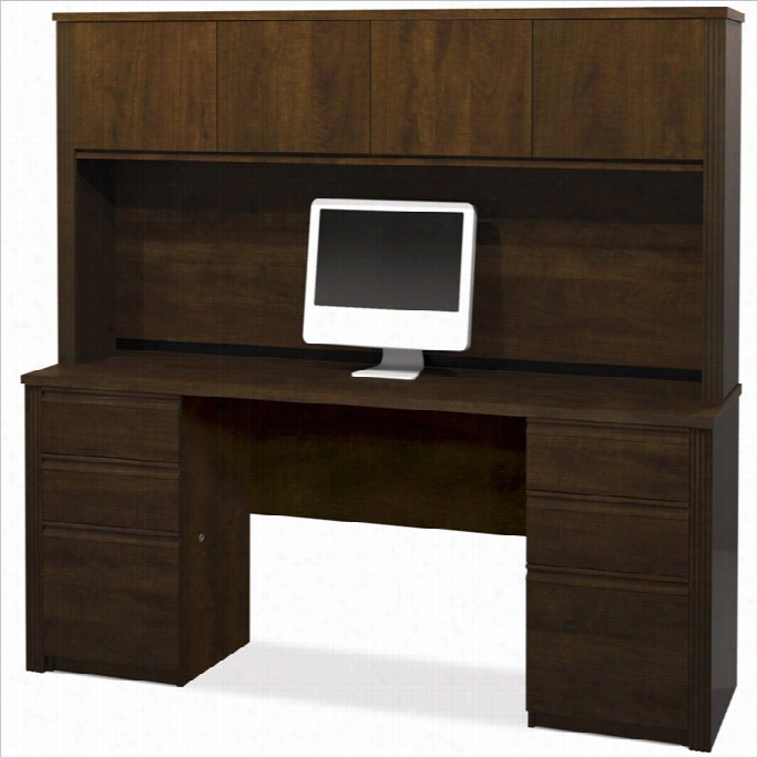 Bestar Prestige + 4-piece Computer Desk In Chocolate