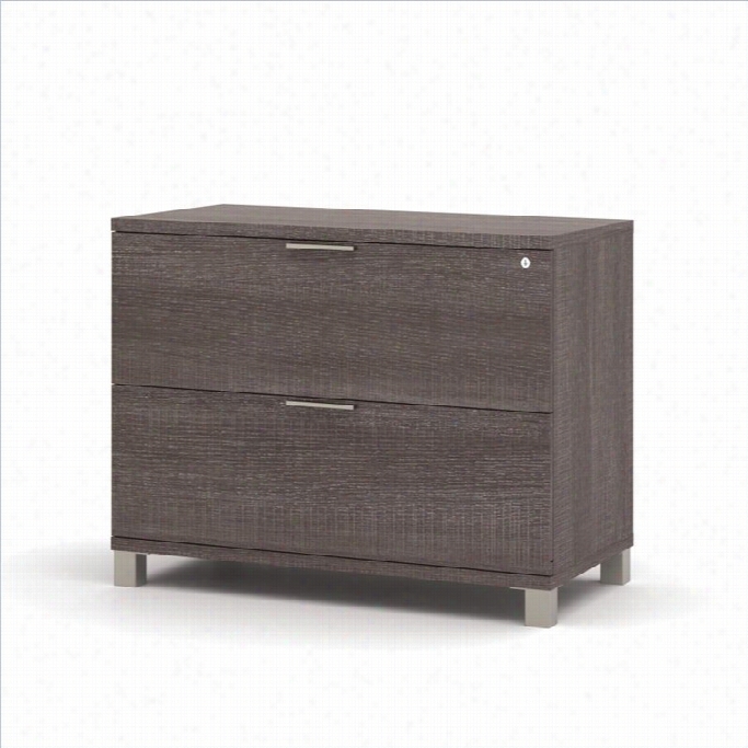 Bestar Pro-linea Assembled Lateral File  In Bark Grey