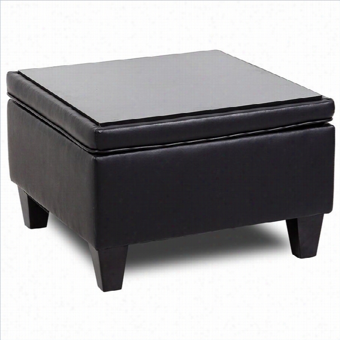 Boss Office Reception Sectional Ottoman In Black