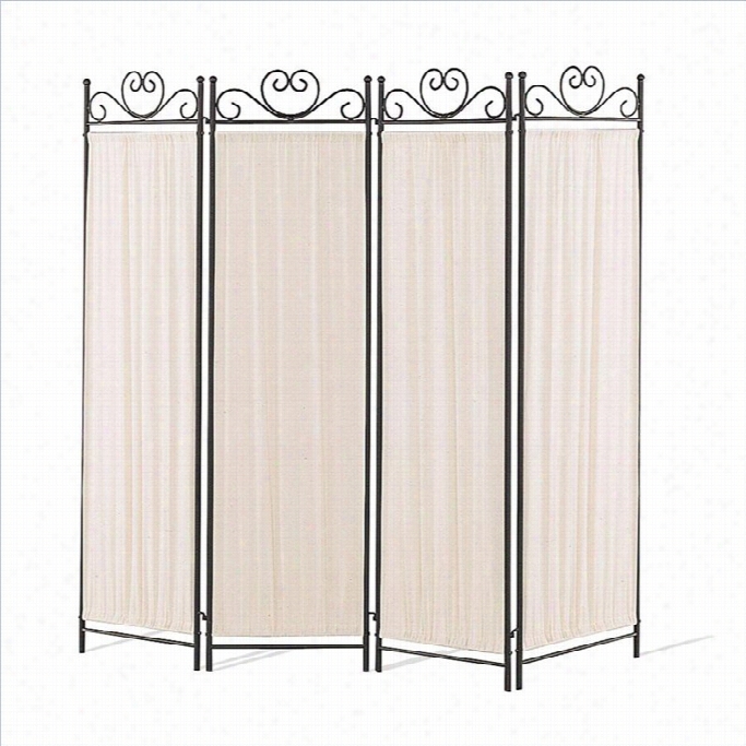 Coaster 4 Panel Room  Divider With Butterrly Decor In Black