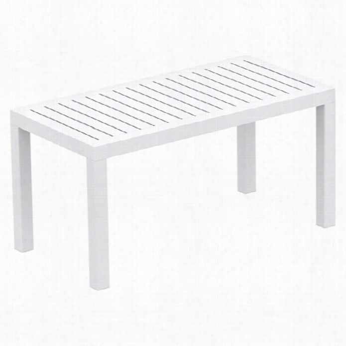 Compamia Ocean Square Resin Side Table In White