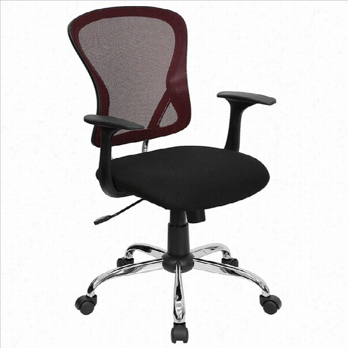 Flash Furniture Middle Back Mesh Office Chair With Murky Fabric Seat