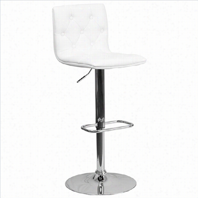 Flash Furniture Tufted Addjustable Body Of Lawyers Stool In White