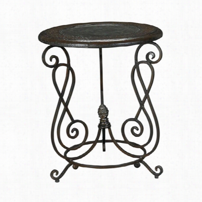 Hammary Hidden Treasures Round Metal Accent Table