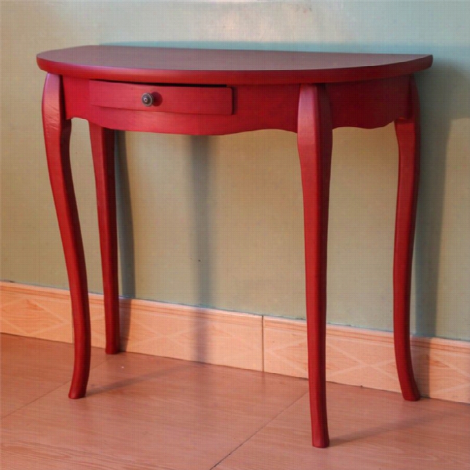 International Caravan Ashbury Half Moon Console Table In Antique Red