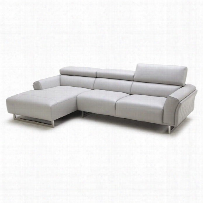 J&m Furniture 1972 Italian Leather Lef Tsectiona In Grey