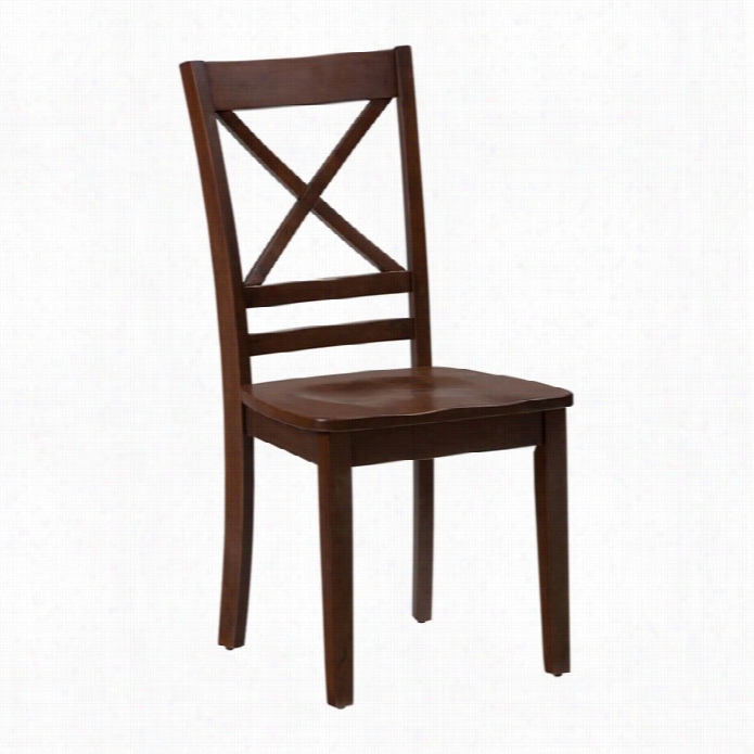 Jofran Simpliciity Wood X Back Dining Chair In Caramel (set Of 2)