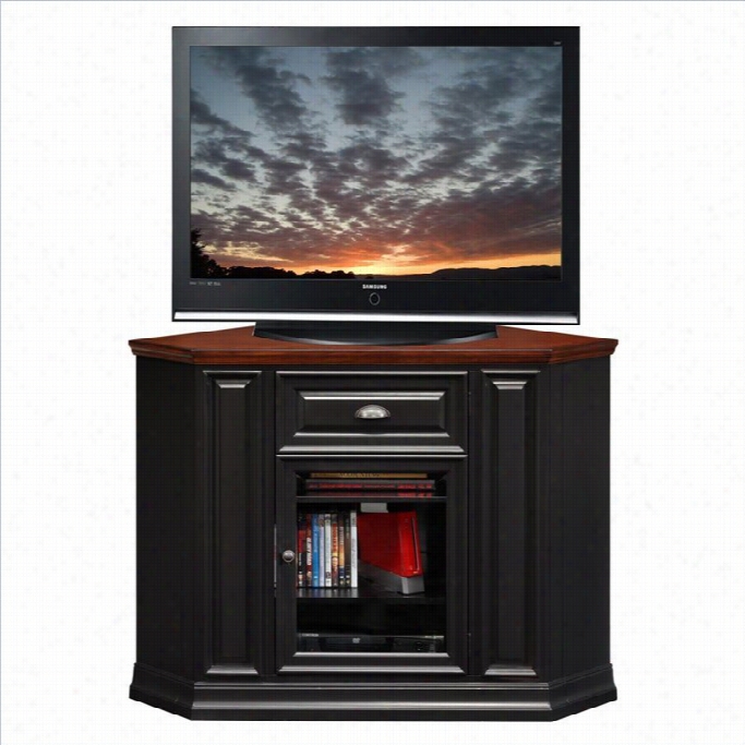 Lieck Furniture 46 Corner Tv Stand In Negro And Cherry