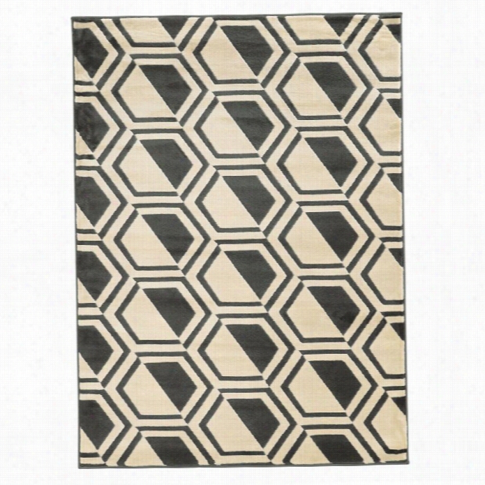 Linon Roma 5'3 X 7' Bridle Rug In Grey And Charcoal