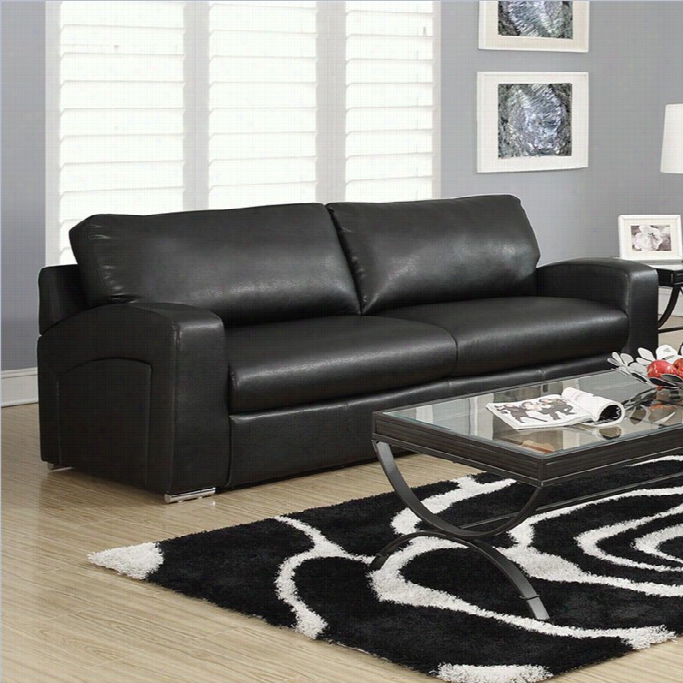 Monarch Upholst Ered Love Seat In Black