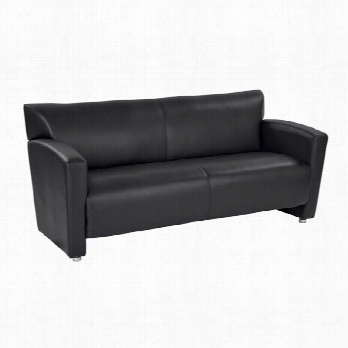 Office Star Osp Furniture Faux Leather Sofa I Nblack