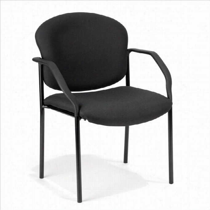 Ofm Deluxe Stacking Guest Stacking Chair In Black