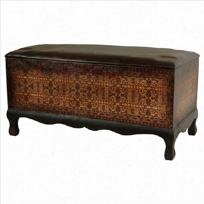 Oriental Furniture Olde-worlde Euro Barque Bench In Brown