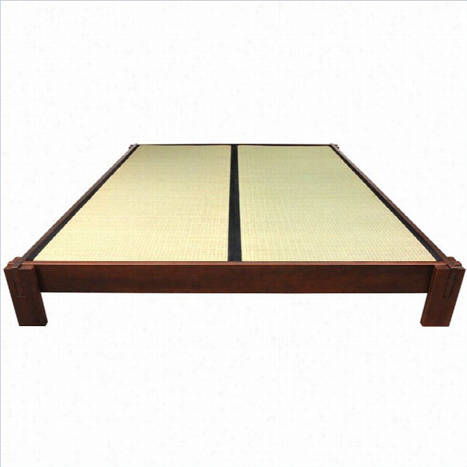 Oriental Furniture Tatami Platform Bed In Walnut-twin