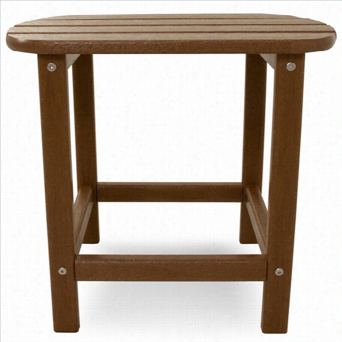 Polywood South Beach 18 Inch Side Table In  Teak