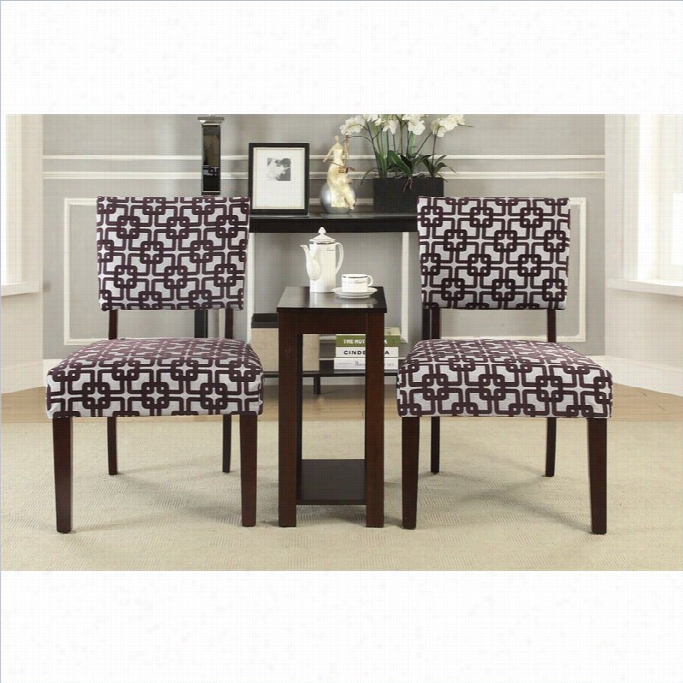 Poundex Bobkona Preston 3 Piece Accent Chairz And Table Se Tin Square Pattern