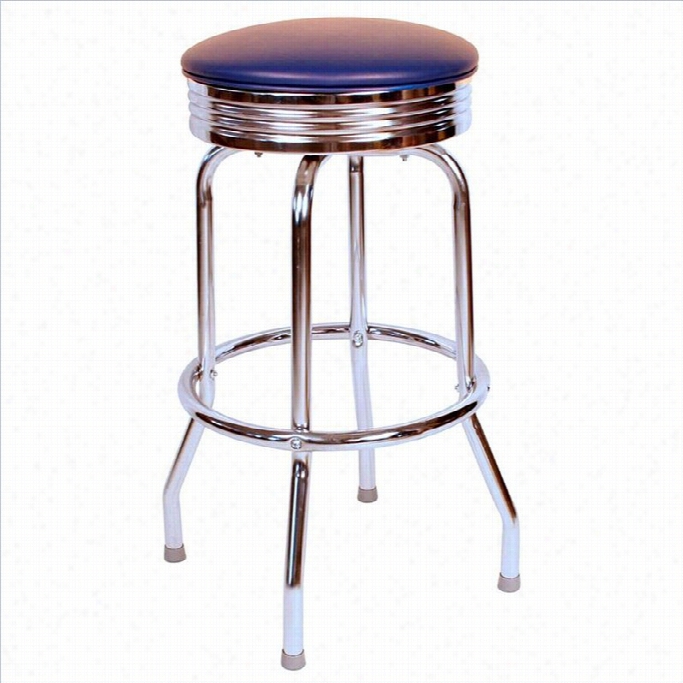 Richardson Seating Re Tro 1950s Chrome Swivel Bar Stolo Inblue-24