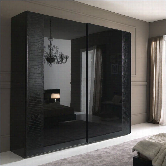 Rossetto Nightfly 2 Door Sliding Wardrobe In Black