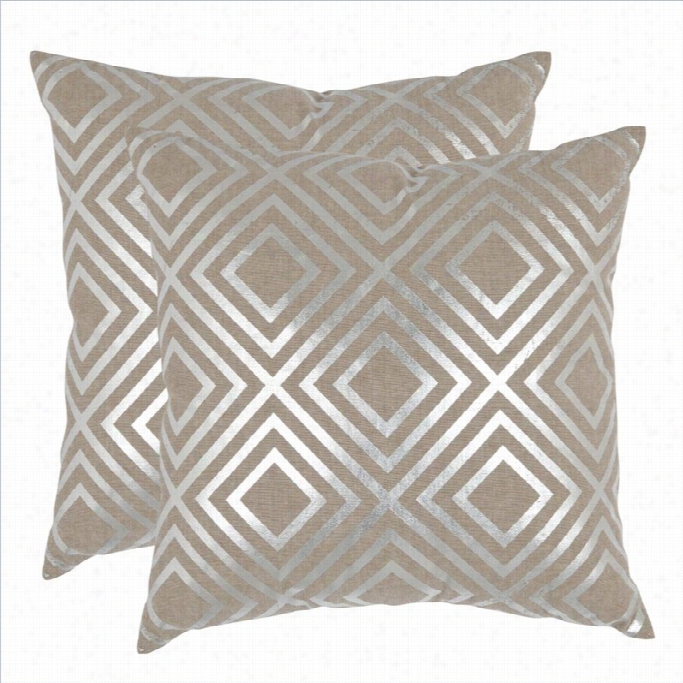 Safavieh Chloe Pillow 22-inch Ddcorative Pillows I Silver (set Of 2)