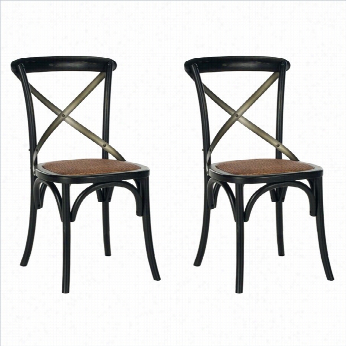 Safavieh Eleanor X Back Diningg Chair In Hickory (set Of 2)