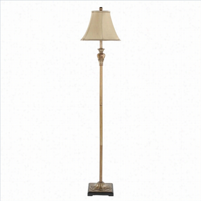 Safavieh Polyresin Floor Lamp In Ggold With Bdge Shae