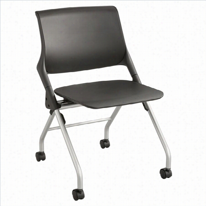 Safco Niche Plastic  Seat Aand Back Guest Chair In Silver