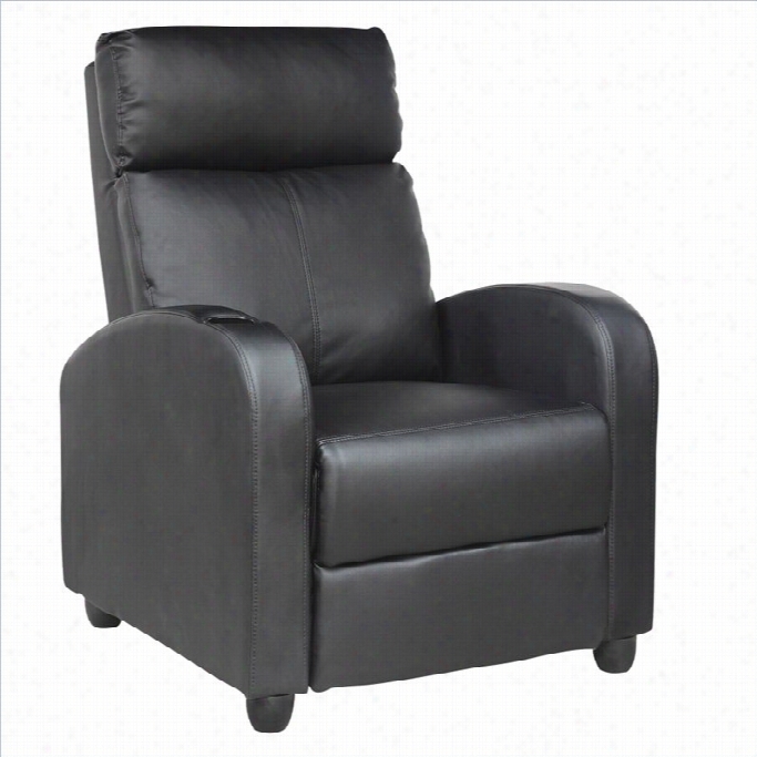 Sona Dcorliving Yalaha Faux Leather Impel Again Reclining Chair In Black