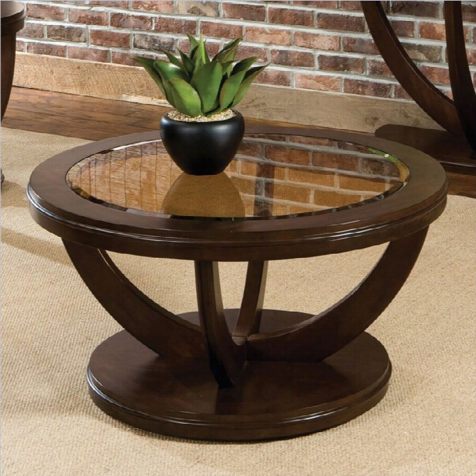 Standard Furniture La Jolla Round Coffee Tabpe In Dark Merlot