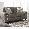 Ashley Donnell Leather Loveseat in Granite